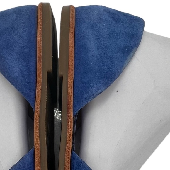 Franco Sarto Blue Suede Venezia Peep Toe Sandals Size 8 1/2 Women's - Picture 10 of 10